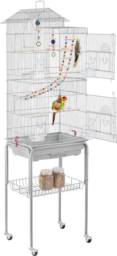 DailySupplies® Cage pour perroquet – Cage à oiseaux d'intérieur – Cage pour perruches avec Jouets