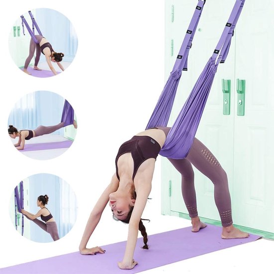 Solfit - Yoga Hangmat - Aerial Yoga - Yoga Doek - Yoga Hammock - Paars - AEROGA van Solfit — afbeelding 2