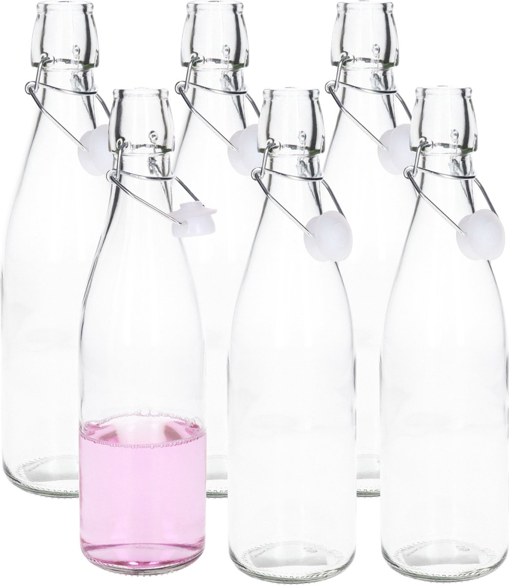 Alessandro Beugelfles/weckfles - 12x - glas - transparant - luchtdicht - 500 ml