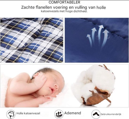 Flanellen Katoenen Slaapzak - Compact Voor Volwassenen - Comfortabel en Warm van Merkloos — afbeelding 5