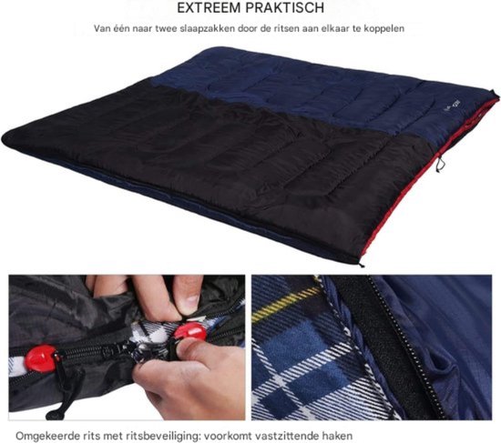 Flanellen Katoenen Slaapzak - Compact Voor Volwassenen - Comfortabel en Warm van Merkloos — afbeelding 2