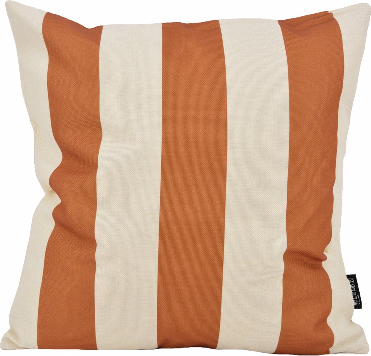 Gek op Kussens! Sierkussen Ela Stripe Cognac | 45 x 45 cm | Katoen/Linnen Bruin