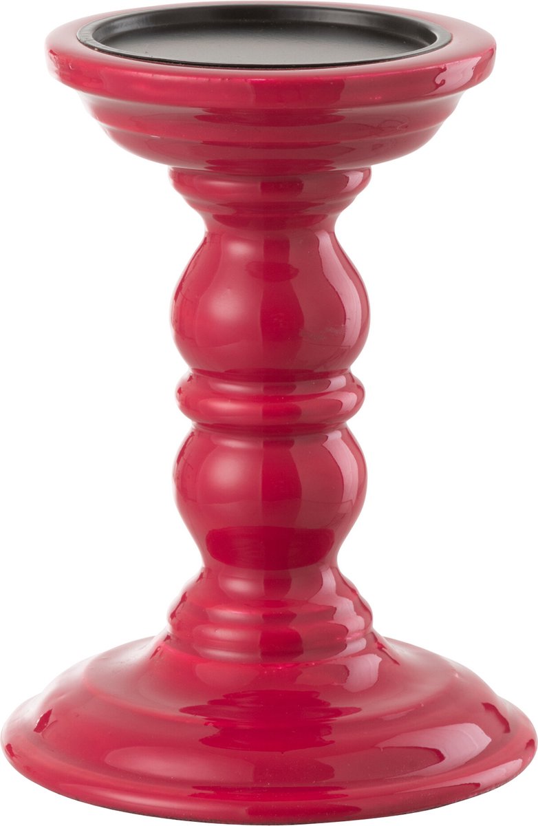 J-Line kandelaar Halter - hout - fuschia Roze
