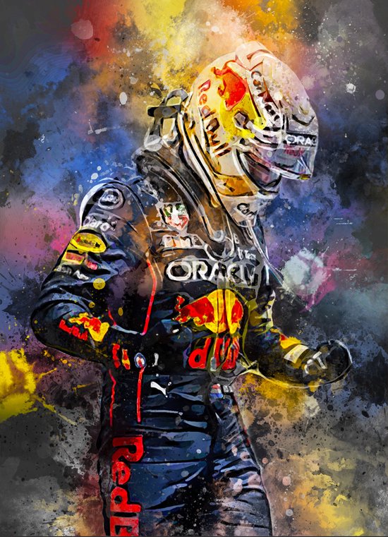 Poster Max Verstappen – Formule 1 – 42×59,4cm met omlijsting