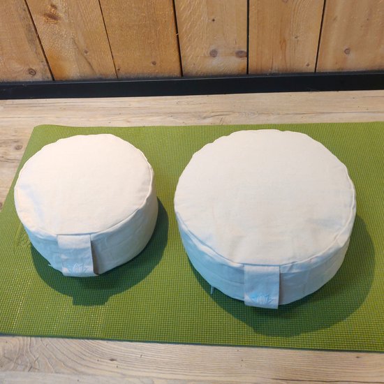 Om Namaste Design Meditatiekussen Rond - Creme - Naturel Katoen van Merkloos — afbeelding 5