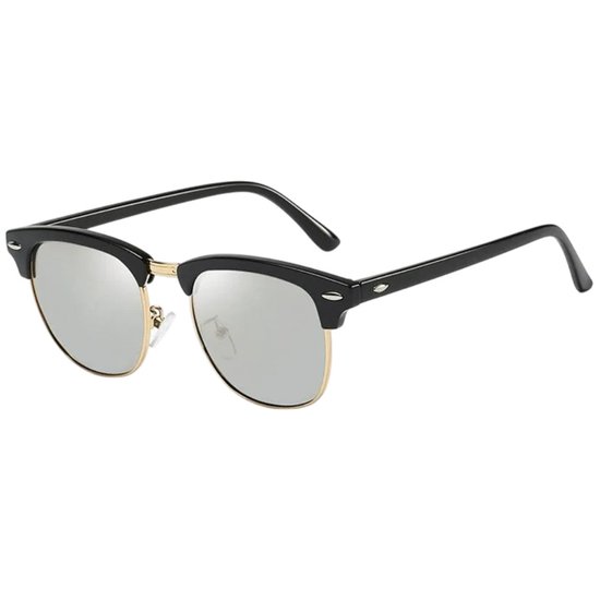 Fako Sunglasses® - Club Style Zonnebril - Polariserend - Dames - Heren - Zwart/Goud - Zilver van Fako Sunglasses® — afbeelding 3
