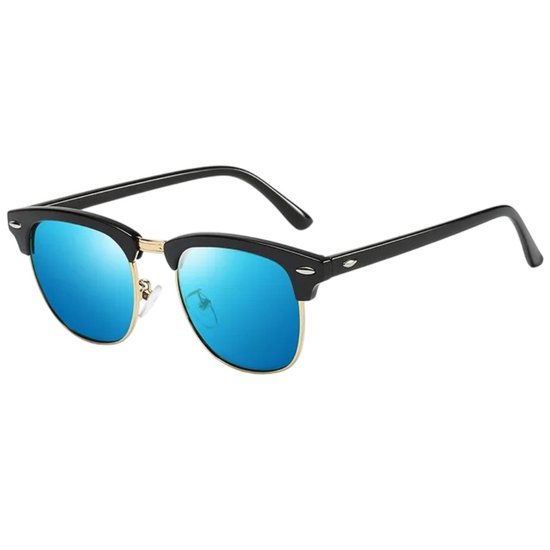 Fako Sunglasses® - Club Style Zonnebril - Polariserend - Dames - Heren - Zwart/Goud - Blauw van Fako Sunglasses® — afbeelding 2