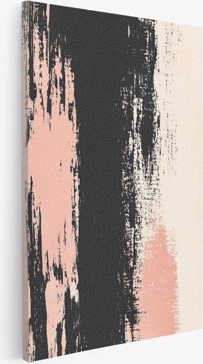 Saammp Canvas Schilderij - Pastel kleuren - Gestreepd - Abstract kunstwerk - 50x70 - Foto op canvas - Wanddecoratie - Muurdecoratie Woonkamer - Slaapkamer decoratie - Canvas Print Multicolor