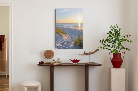 Saammp Canvas Schilderij - Strand - Zee - Pad Tussen Duinen - 50x70 - Foto op canvas - Wanddecoratie - muurdecoratie Woonkamer - Slaapkamer decoratie - Canvas Print