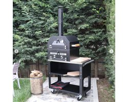 Sabah BBQ1 - Barbecue + pizzaoven en Grill op Wielen met Hittebestendig Glas en Waterdichte Hoes