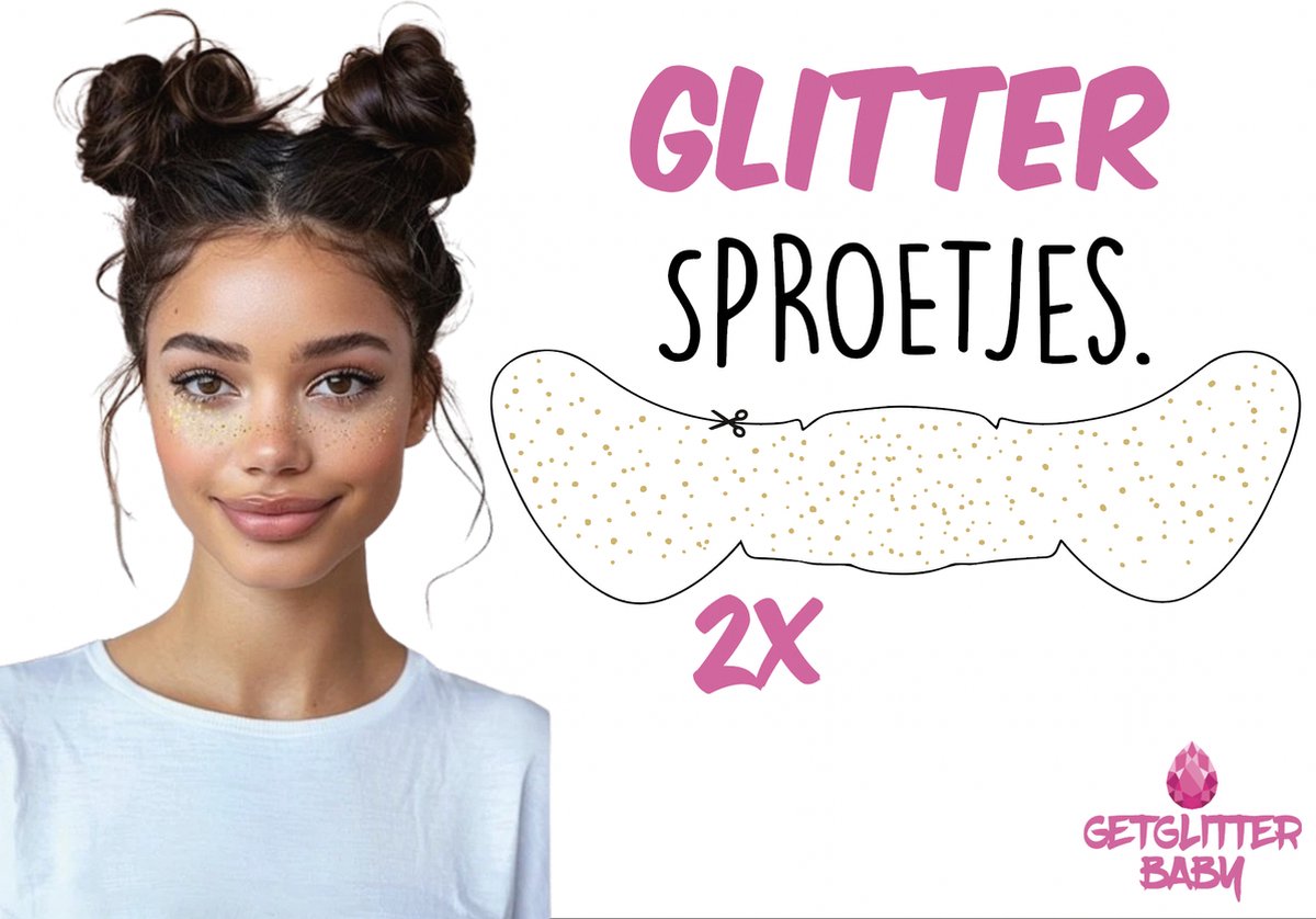 GetGlitterBaby® - Glitter Sproetjes Carnaval / Henna Plak Tattoos / Tijdelijke Tattoo / Nep Tatoeage Jewel / Festival Tattoes Glitters / Temporary Face Body Tattoo Sticker - Sproeten / Sproetjes