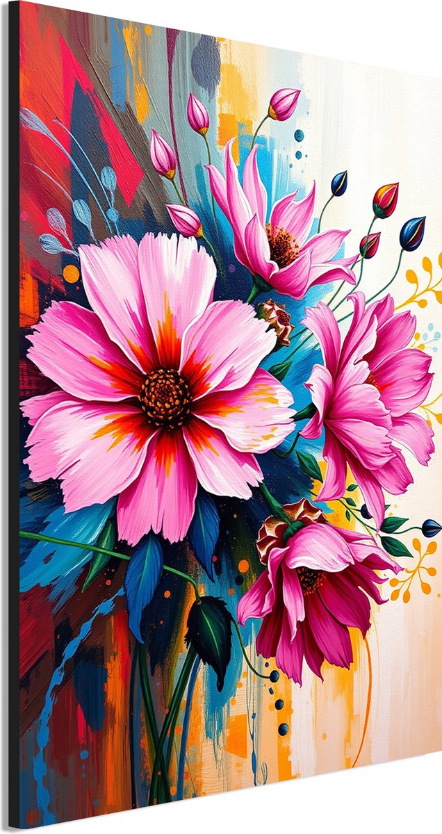 Wanddecoratie Metaal - Aluminium Schilderij @Kleurexplosie Bloesem - 90 x 60 cm - Bloemen - Muurdecoratie woonkamer en slaapkamer - Inclusief ophangsysteem - Modern - Modern - Displate alternatief
