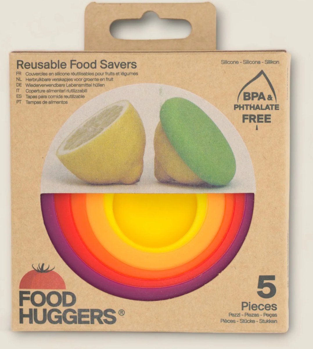Food Huggers Set van 5 - Houdt Groente en Fruit Langer Vers - Herbruikbaar en BPA-vrij — cadeau in Koken & Dineren - foto 5