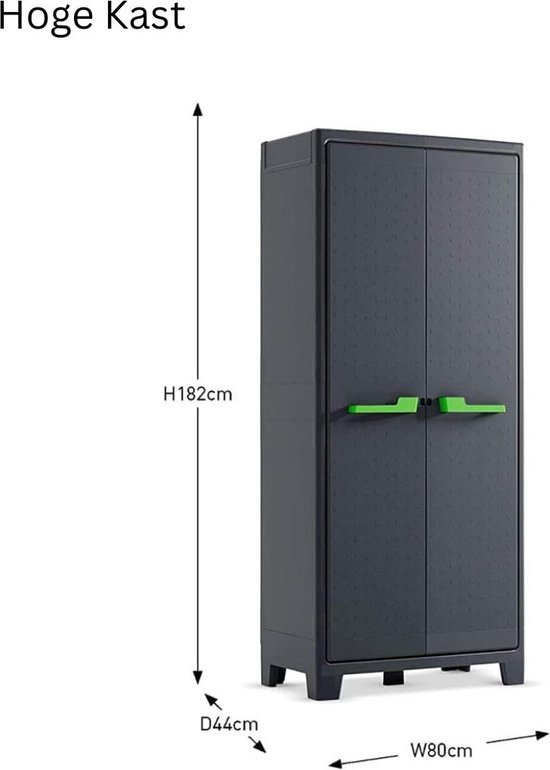 COSTWAY Outdoor Rattan Garden Cabinet 318 L Storage Cabinet Weatherproof with Removable Shelves and Doors Side Cabinet for Garden, Balcony and Pool