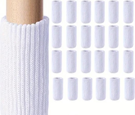 48 chaussettes pour pieds de chaise - pour 12 chaises - blanc