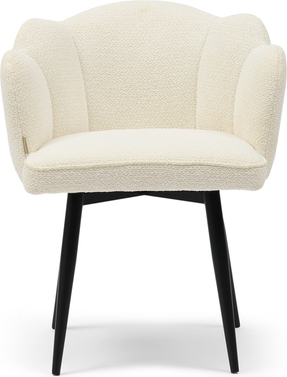 Riviera Maison Carnaby DAC Turn Leg IvoryWhite - Polyester, IJzer - Ivory White - 66.0x64.0x58.0 cm