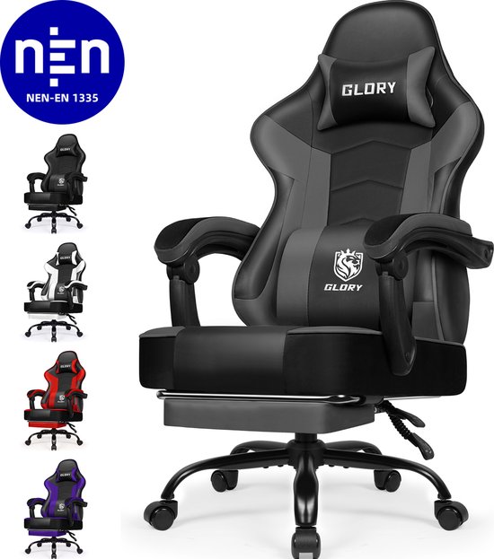 Hiaonyx Gaming Stoel - 170° Verstelbare Rugleuning