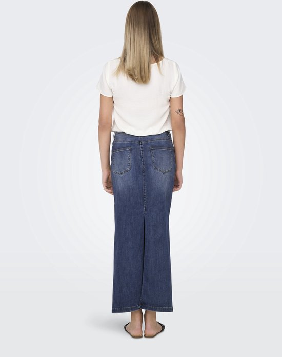 Jupe En Jean Maxi à Boutons ONLY Onlkita - Coupe Classique En Denim Foncé Délavé - Pour Femme - 4