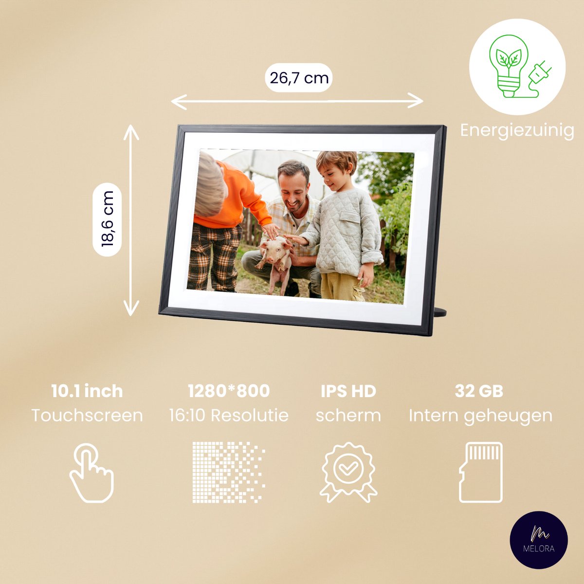 Melora Digitale Fotolijst met WiFi - 10.1 inch - 32 GB thumbnail 6
