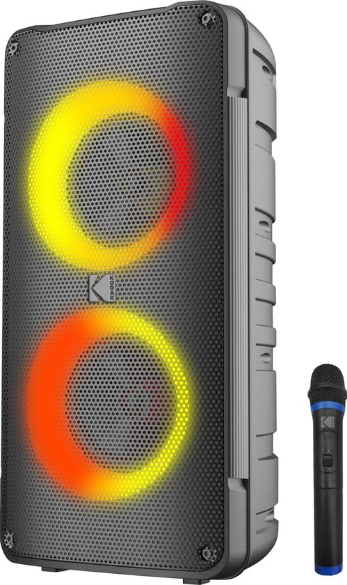 Draadloze Bluetooth Party Speaker Kodak PRPS-1775, 2x 4″ Woofer, TWS, Karaoke, USB/TF/AUX, Disco Licht, 3000mAh