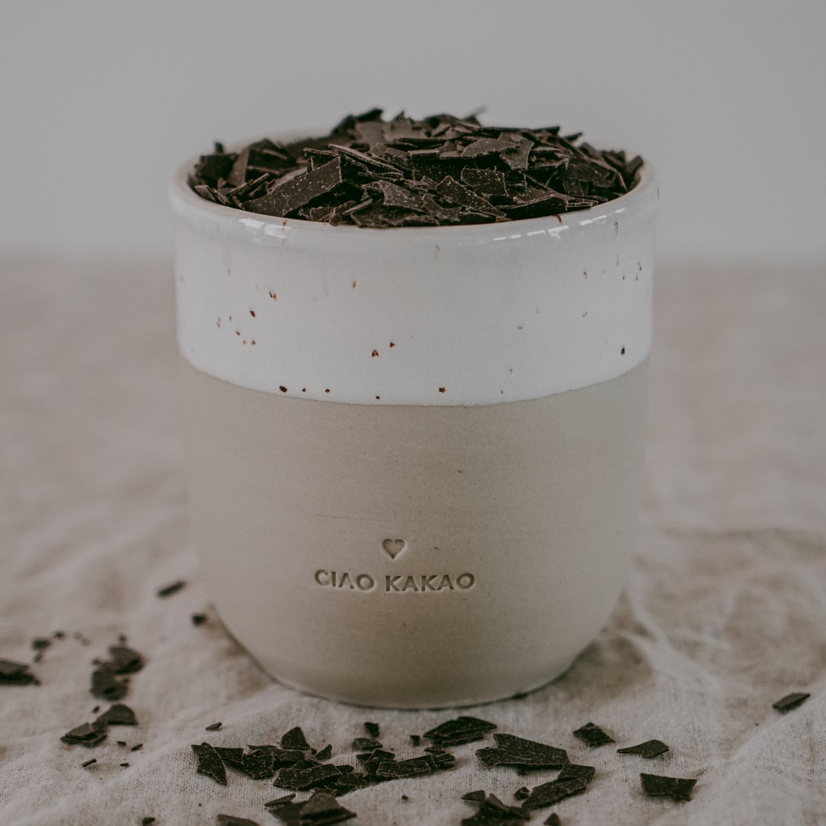 Mok - Ciao kakao - Tas - Aardewerk - Handgemaakt - Keramiek - Servies - Decoratie - Geschenk - Cadeau - Koffie - Thee - Origineel Cadeau - Uniek - Vrienden - Koffietas - Tas