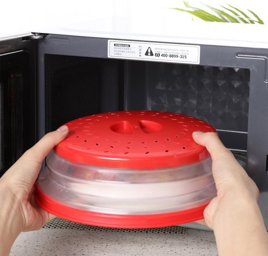 8,3 inch opvouwbare magnetron-voedselafdekking, Splatter Guard, ontluchtde magnetrondeksel voor levensmiddelen, BPA-vrij TPR, vaatwasmachinebestendig