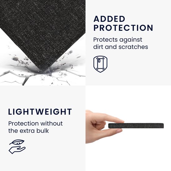 kwmobile Flip cover eReader hoesje geschikt voor Kobo Libra Colour - Met handvat - In donkergrijs van Merkloos — afbeelding 3