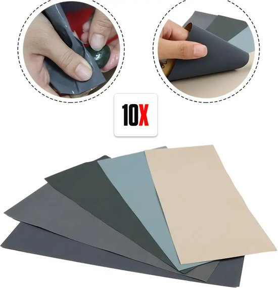 Actie4you® - Schuurpapier set - 10 stuks - Korrel P800 P1000 P2000 P3000 P5000 - Auto polijsten - Meubels – Metaal
