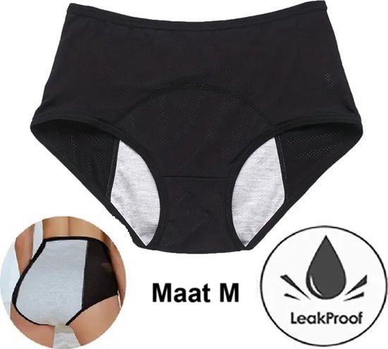 Culotte menstruelle I Sous-vêtement menstruel I Culotte menstruelle I 4 couches I Alternatief aux Serviettes hygiéniques I Lavable I Zwart I Taille M