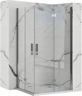 Rea Molier Chrom Double 80X90 - 190 cm - Cabine de douche - Rectangulaire - Chrome