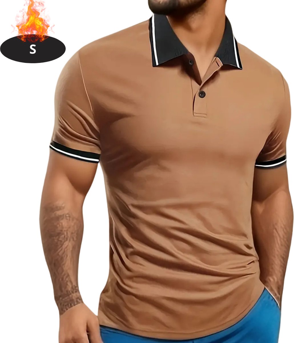 Bovista Poloshirt Heren T-Shirt Heren Shirt Overhemd Polo Shirt Koffie Bruin