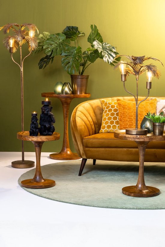 Bougeoir - Photophore pour bougie pilier - Singe - noir - 16,5 x 15 x 32 cm