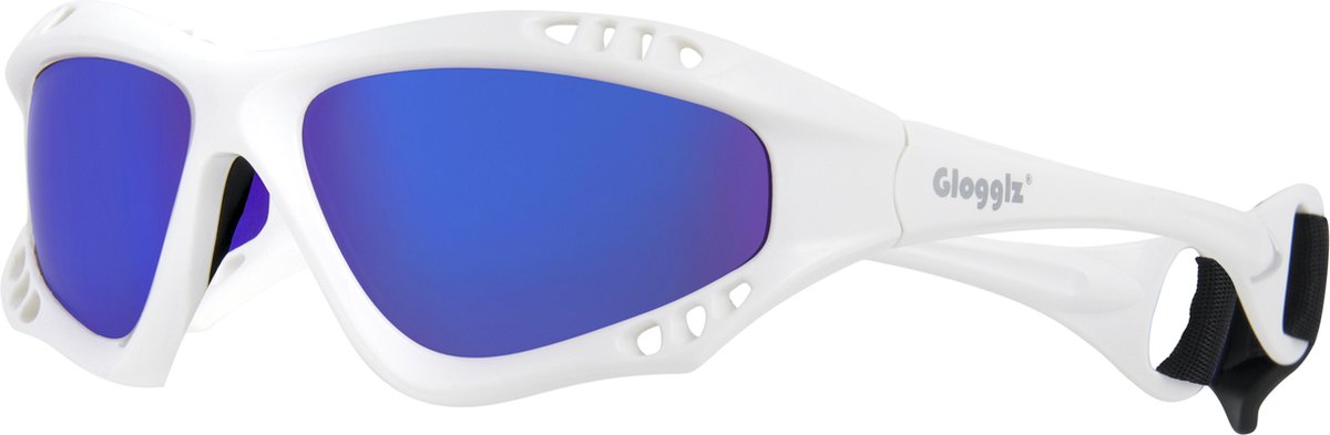 Glogglz® Finz – Sportzonnebril – Wit – Gepolariseerd – UV400 – Anti-condens – Watersport & Zeilen