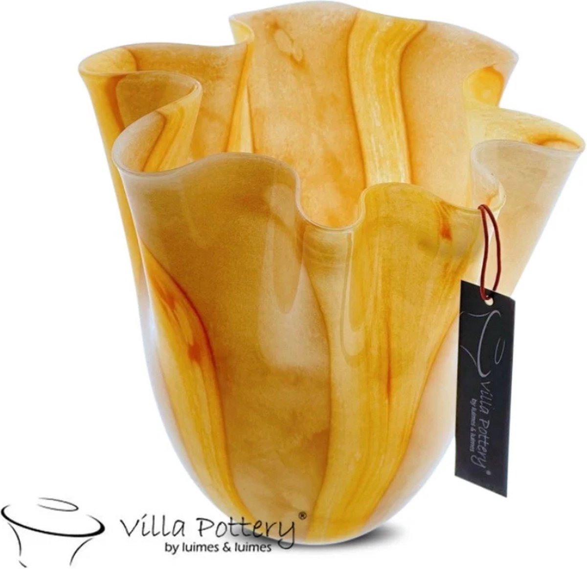 Villa Pottery Vaas - Villa Pottery - Decoratie - Woondecoratie - Glaswerk - Waterdicht - Lolly pop 3 Yellow Pink Geel