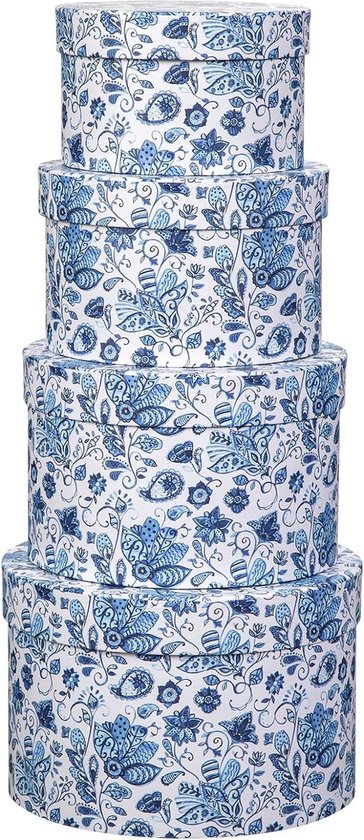 Opbergdozen leafs - bruin/beige - set van 3