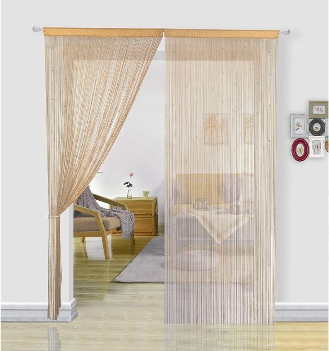 ApexArte® Deurgordijn Kralen - Macrame - 90x200cm - Beige