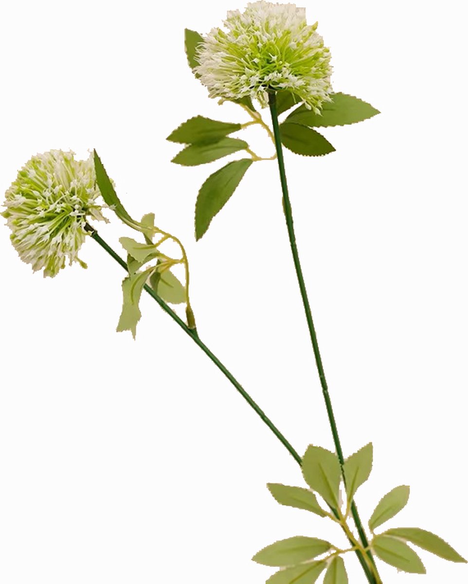 Steelbloem / kunstbloem Bloem Lente Ui Bol - 60 cm - wit