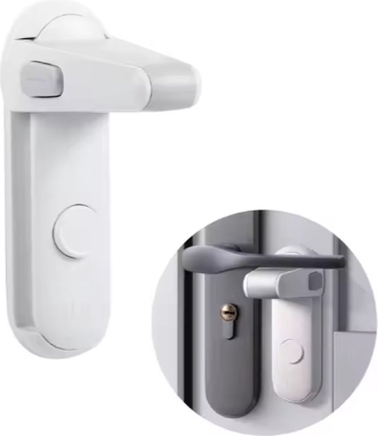 |Twinza®|Deurklink vergrendeling - Deurslot - Extra sterk 3M - Wit - Privacy Slot - Veiligheid Huisdieren Kinderbeveiliging - Kinderslot Deur 2x