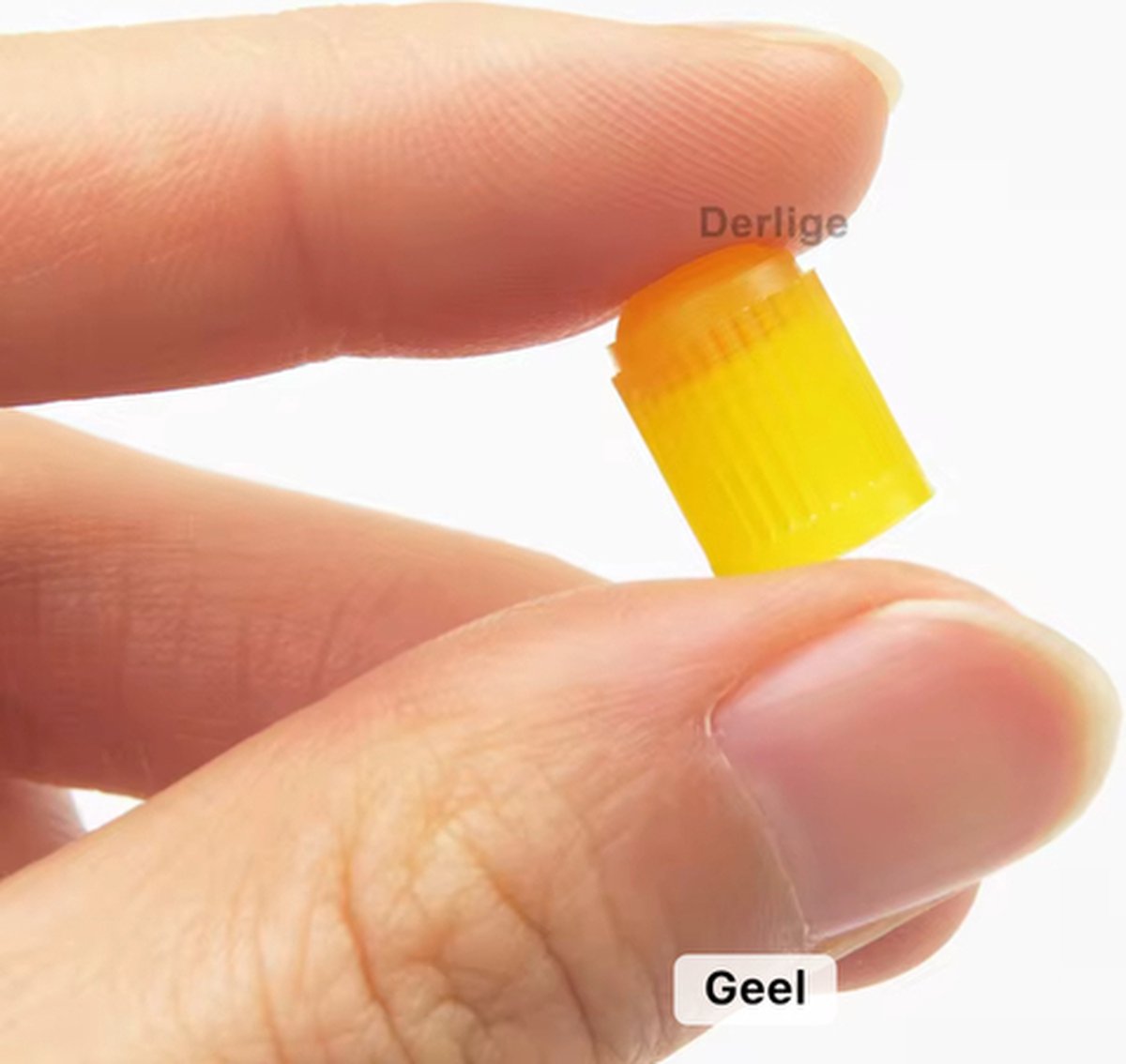 Auto ventieldopjes -set van 4 stuks geel