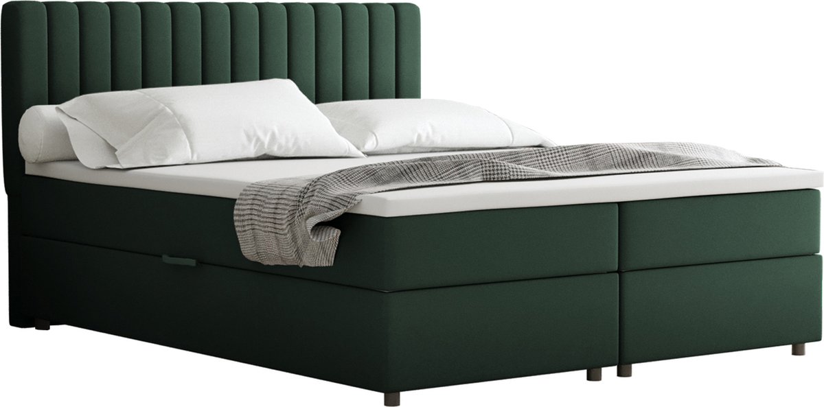 BOXBED Everest 160 x 200 cm tweepersoons met hoogwaardige Bonell-matras en topper