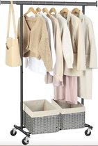 MIRA Home - Kledingrek - Garderoberek - Kledingkast - Opbergrek - 92-132x45,4x160