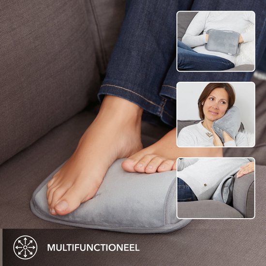 Lanaform - Elektrische Handwarmer / Elektrische Kruik - Extrazacht - Met Binnenzak - Oplaadbaar Tot 4 Uur Lang - Grijs