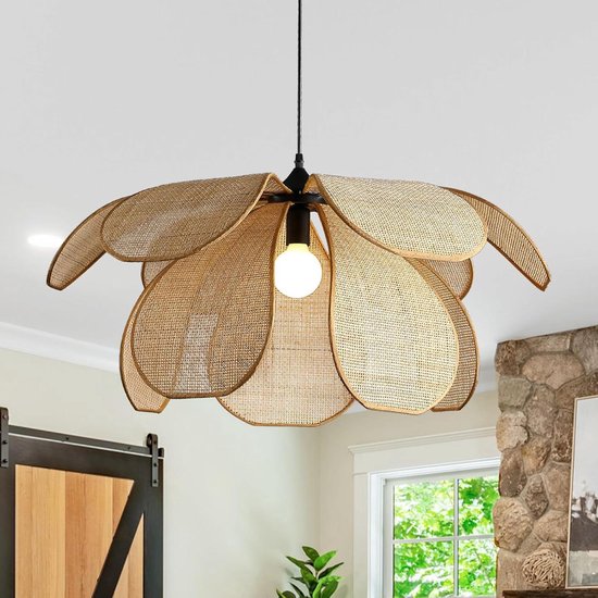 Boho Vintage Handgemaakte Rotan Hanglamp - Natuurlijke Look