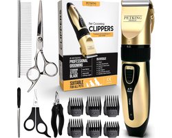 PetKing Premium Hondentondeuse, professionele langharige tondeuse voor honden, tondeuse, hondenscheerapparaat, scheermachine, kat