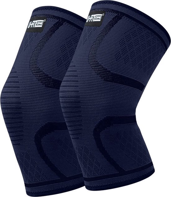 U Fit One 2 Stuks Knie Brace - Knee Sleeves - Kniebeschermers - Knieband - Knee Support & Bandage - Sportbrace - Maat 3XL - Donker Blauw