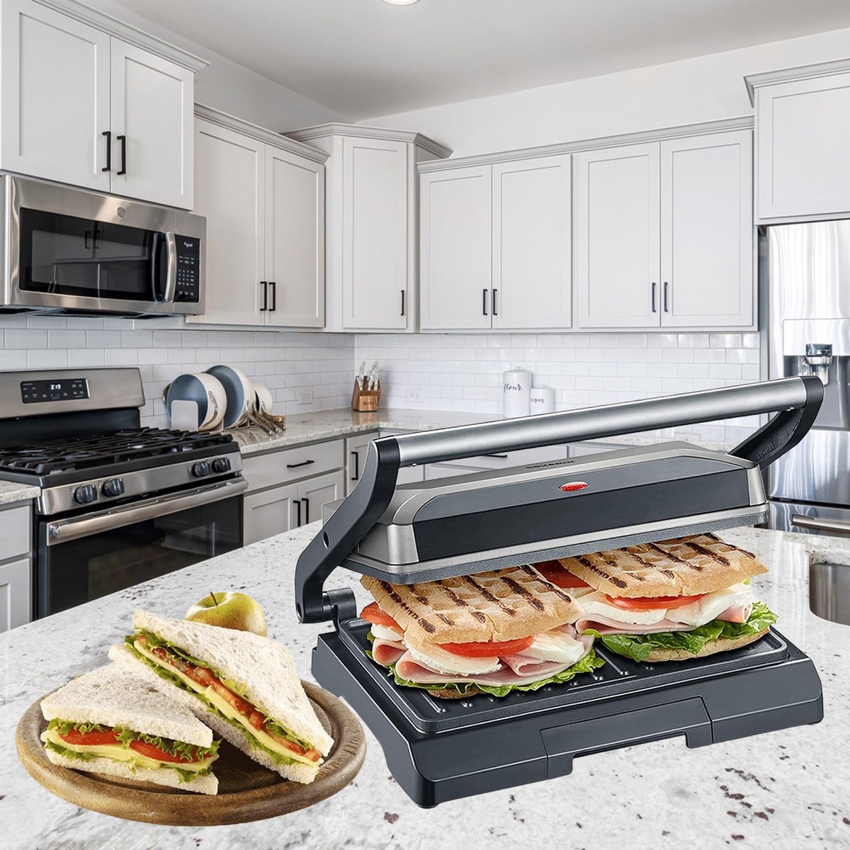 DailySupplies Contactgrill - Tosti Apparaat - Zwart met Zilver thumbnail 3