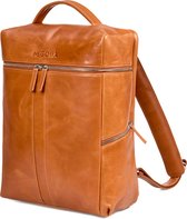 NEGOTIA Alpha Travel - Sac à Dos en Cuir pour Ordinateur Portable Femme et Homme - Sac à Dos en Cuir - Cuir de Luxe de Qualité Supérieure - Poche à Fermeture Éclair Spéciale pour Ordinateur Portable - Marron