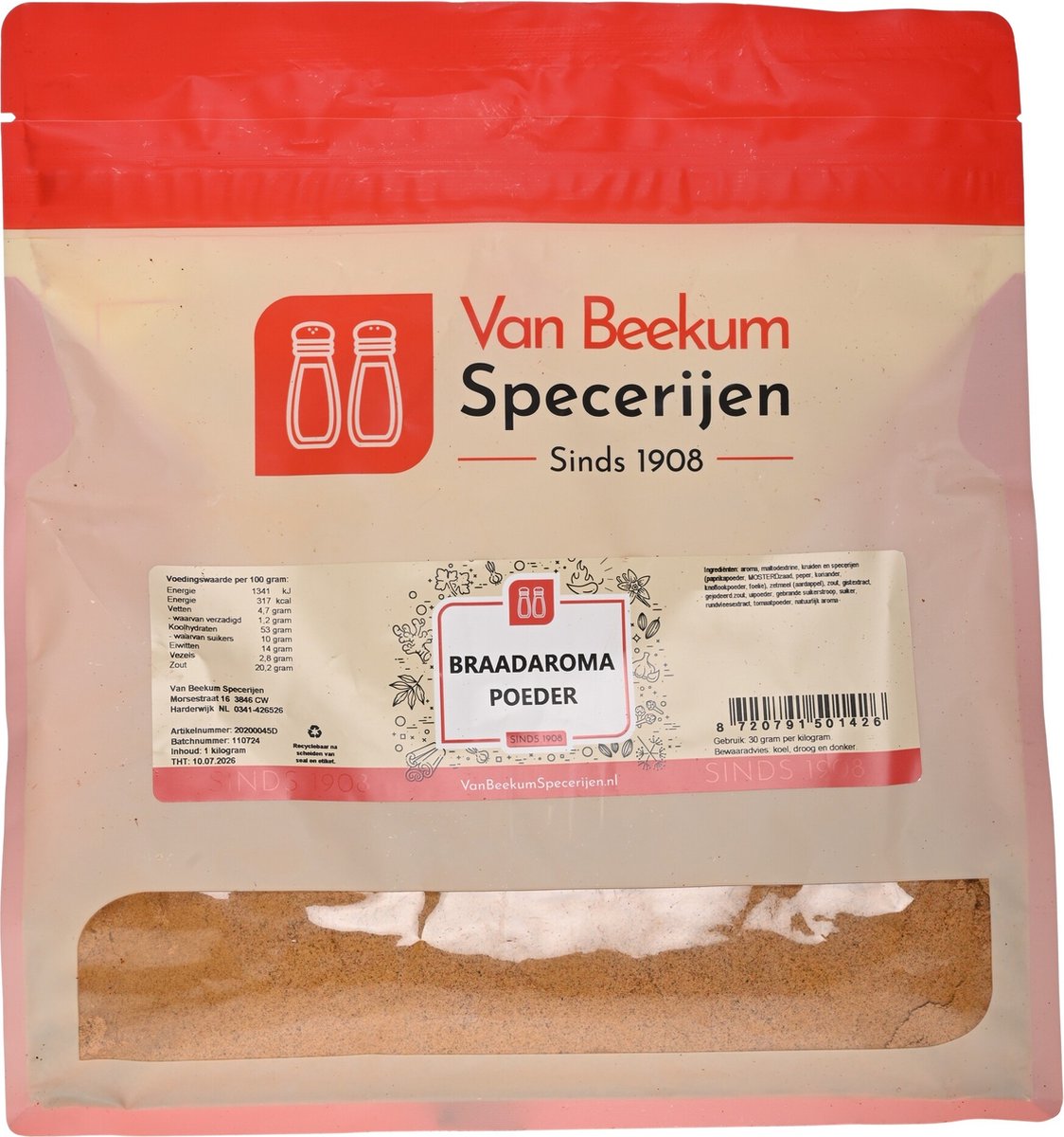 Goedkoopste Van Beekum Specerijen - Braadaroma Poeder - 1 kilo (hersluitbare stazak