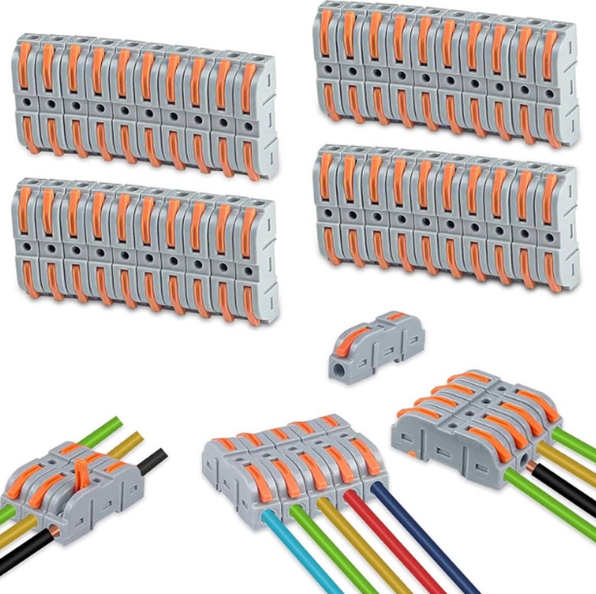 Elektrische snelkoppelingen met hendel - compacte aansluitblokken - 40 stuks