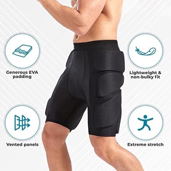 Short De Protection Feegow – Coques EVA Pour Hanches, Fesses Et Coccyx, Respirant, Tailles XS à XXXL !